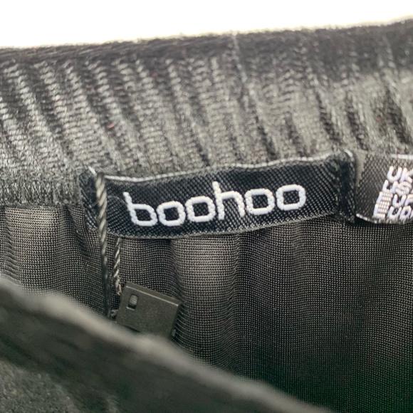 Boohoo 4 skirt Velvet split side midi Black - Picture 3 of 6